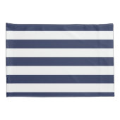 Naam Gold Heart Blue White Stripes Pattern Kussensloop (Achterkant-Rechts)