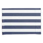 Naam Gold Heart Blue White Stripes Pattern Kussensloop (Voorkant-Rechts)