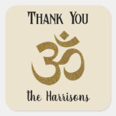 Naam. Gold OM Symbool 3-in Dank U Sticker (Voorkant)