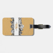 naam Gold Rozen Chic Monogram Luxe Bagagelabel (Achterkant horizontaal)