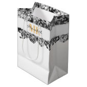  naam Gold Rozen Chic Monogram Luxe Medium Cadeauzakje (Voorkant Gekanteld)