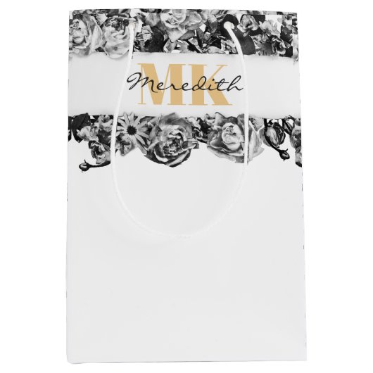  naam Gold Rozen Chic Monogram Luxe Medium Cadeauzakje (Voorkant)