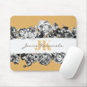  naam Gold Rozen Chic Monogram Luxe Muismat (Met muis)
