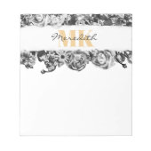  naam Gold Rozen Chic Monogram Luxe Notitieblok (Voorkant)