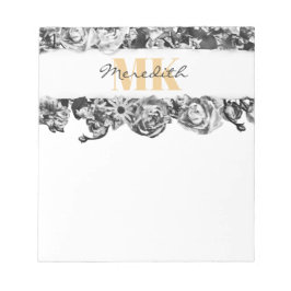  naam Gold Rozen Chic Monogram Luxe Notitieblok
