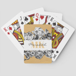  naam Gold Rozen Chic Monogram Luxe Pokerkaarten