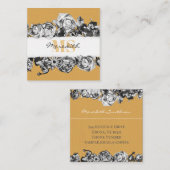  naam Gold Rozen Chic Monogram Luxe Vierkante Visitekaartje (Voorkant / Achterkant)