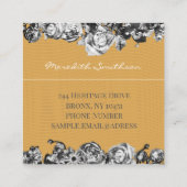  naam Gold Rozen Chic Monogram Luxe Vierkante Visitekaartje (Achterkant)