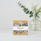 naam Gold Rozen Chic Monogram Luxe Vierkante Visitekaartje (Staand voorkant)