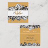  naam Gold Rozen Chic Monogram Luxe Vierkante Visitekaartje (Voorkant / Achterkant)