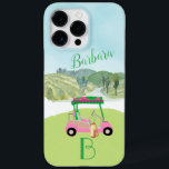 Naam Golf Scene Monogram Case-Mate iPhone 14 Pro Max Hoesje<br><div class="desc">Een tikje golf humor voor de dame - vriend in je leven, die plezier zal hebben met deze — een golfkar voor de golfgeliefde die graag speelt met stijl — of gewoon houdt van spelen — gepersonaliseerd met voornaam en monogram — Golf Gal stijlvol en uniek. Of, pak er eentje...</div>