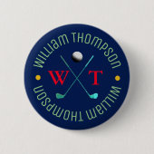 Naam Golfer Ronde Button 5,7 Cm (Voorkant)