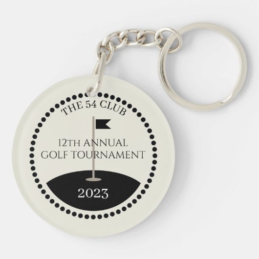 Naam golftoernooi Club Sleutelhanger (Achterkant)