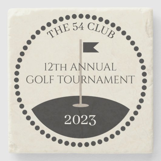 Naam golftoernooi Club Stenen Onderzetter (Voorkant)