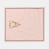 Naam Goud Folie Roze Rozen Letter A Fleece Deken (Voorkant (Horizontaal))
