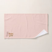 Naam Goud Folie Roze Rozen Letter B Bad Handdoek (Handdoek)