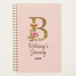 Naam Goud Folie Roze Rozen Letter B Planner