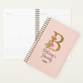 Naam Goud Folie Roze Rozen Letter B Planner (Display)