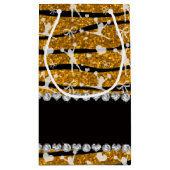 Naam goud glitter zebra stripes cheerleading klein cadeauzakje (Achterkant)