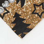 Naam gouden glitter kerstbomen sterren fleece deken (Hoek)
