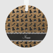 Naam gouden glitter met hoge hakken jurk paars ornament (achterkant)