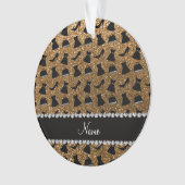 Naam gouden glitter met hoge hakken jurk paars ornament (voorkant)