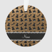 Naam gouden glitter met hoge hakken jurk paars ornament (voorkant)