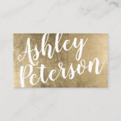Naam gouden witte haarmake-up typografie visitekaartje (Voorkant)