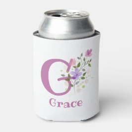 Naam Grace met een bloemendesign Blikjeskoeler