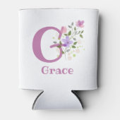 Naam Grace met een bloemendesign Blikjeskoeler (Voorkant)