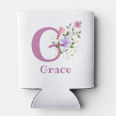 Naam Grace met een bloemendesign Blikjeskoeler (Achterkant)