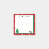 Naam, Grappig Beste Kerstman Rode en Witte Sterren Post-it® Notes (Voorkant)