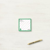 Naam, Grappige Lieve Kerstman Rode Stippen Post-it® Notes (Op bureau)