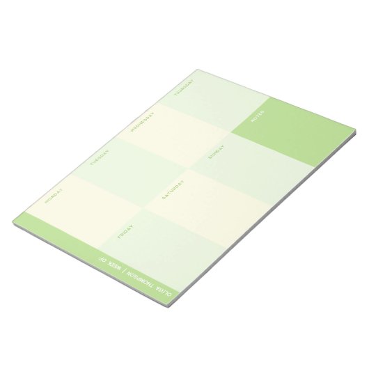 Naam Green School Weekly Planner Notitieblok (Schuin)