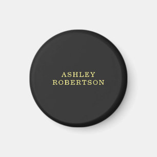 Naam Grijs Geel Professioneel Stijlvol Minimalist Magneet