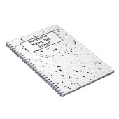 Naam, Grijs & Zwart Kleine Marmeren Chips Terrazzo Notitieboek (Rechterzijde)
