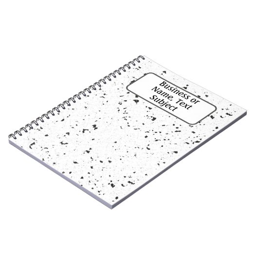 Naam, Grijs & Zwart Kleine Marmeren Chips Terrazzo Notitieboek (Linkerzijde)