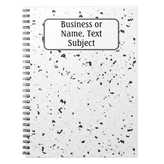 Naam, Grijs & Zwart Kleine Marmeren Chips Terrazzo Notitieboek (Voorkant)