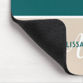 Naam groen en wit minimalistisch script muismat (Hoek)