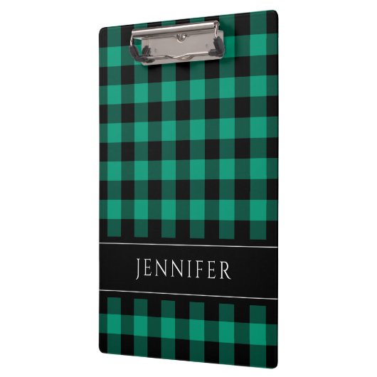 Naam Groen en Zwart cheques speldenpatroonpatroon Klembord (Links)