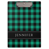 Naam Groen en Zwart cheques speldenpatroonpatroon Klembord (Voorkant)