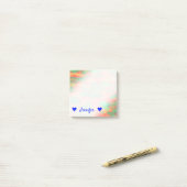 Naam + Groen, Rode Waterverf-als Abstract Patroon Post-it® Notes (Op bureau)