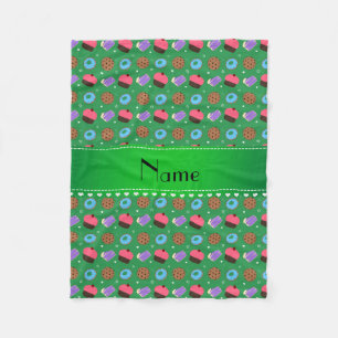 Naam groene cupcake donuteert koekjes fleece deken