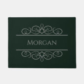 Naam Groene Elegant Custom Doormat | Bewerkbaar Deurmat (Voorkant)