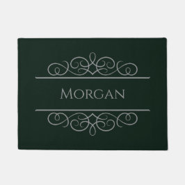 Naam Groene Elegant Custom Doormat | Bewerkbaar Deurmat