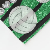 Naam groene glitter zebra stripes volleyballen fleece deken (Hoek)