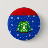 Naam groene lelijke sinterklare sinterkletssnuifje ronde button 5,7 cm (Voorkant)