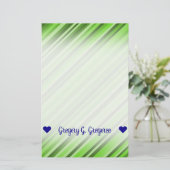  naam; Groene lijnen/Stripes Patroon Briefpapier (Staand voorkant)
