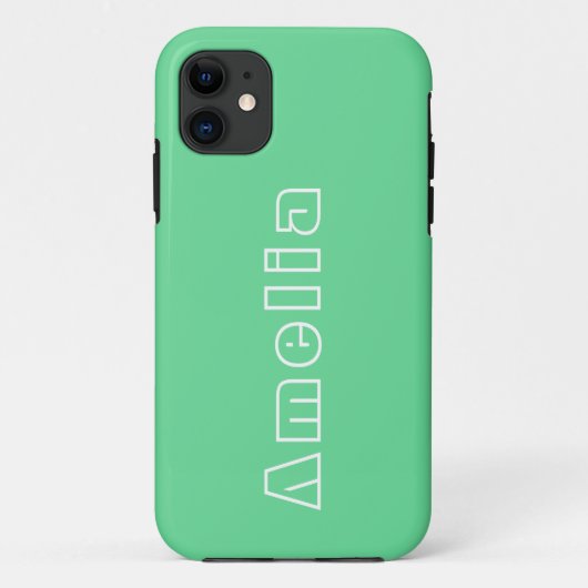 Naam Groene Modern Eenvoudige Typografie Case-Mate iPhone Case (Achterkant)