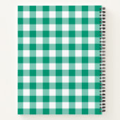Naam Groene & Witte Gingham Gingham Gecontroleerde Notitieboek (Achterkant)